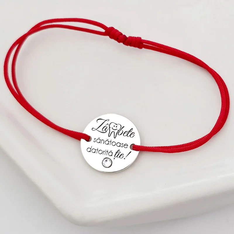 Bratara Zambete sanatoase - Argint 925 si Cristal Swarovski - Snur reglabil picture - 3