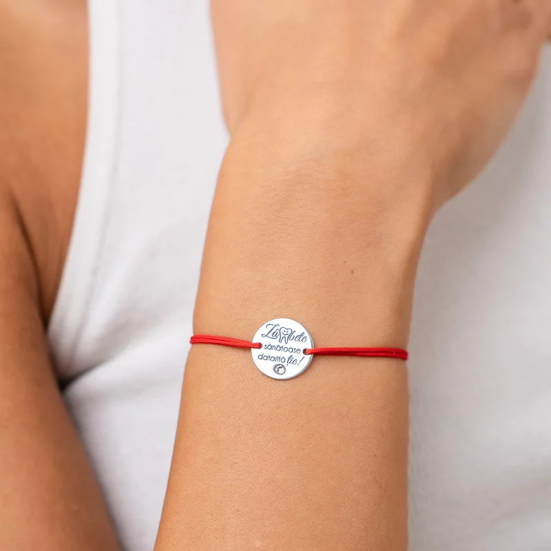 Bratara Zambete sanatoase - Argint 925 si Cristal Swarovski - Snur reglabil picture - 2