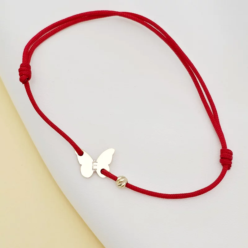 Bratara Zbor de Fluturi - Personalizare cu initiala si Biluta - Aur 14K picture - 3
