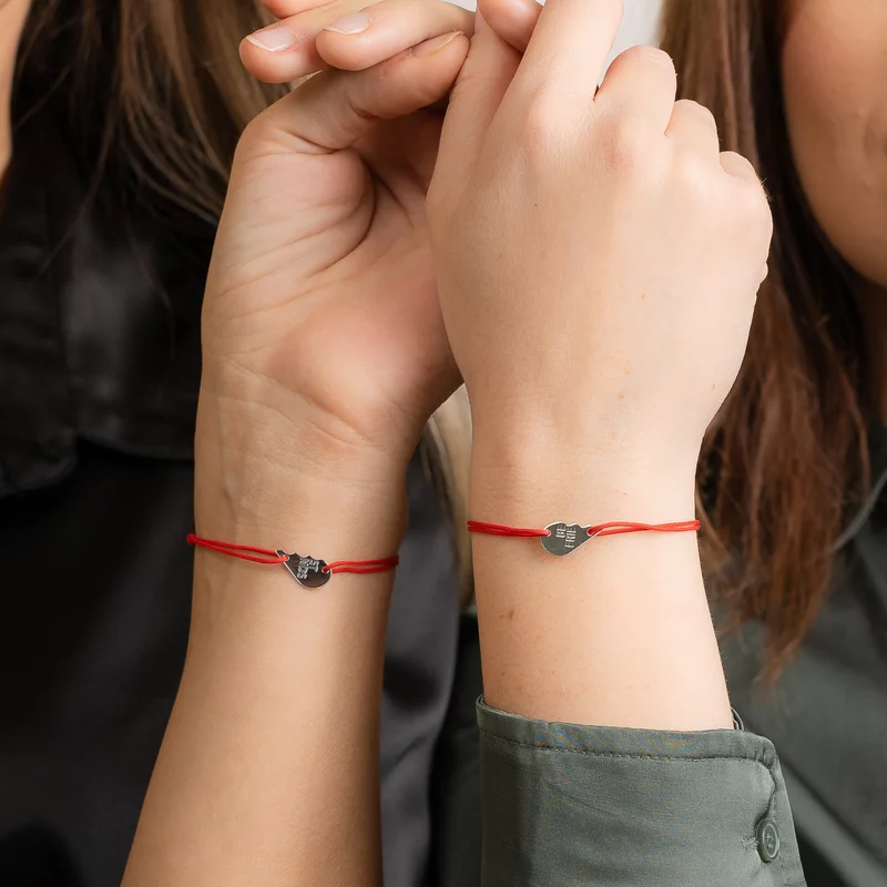 Bratari Best Friends - doua jumatati de inima - Argint 925, snur picture - 4