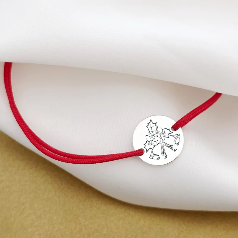 Bratara Craciun - Clinchet de clopotei - Argint 925, snur reglabil diverse culori picture - 3