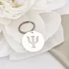 Breloc Rotund PSI - simbol Psihologie decupat - Argint 925, inel otel inoxidabil