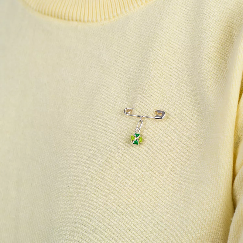 Brosa Ac de siguranta - Charm Trifoi – Argint 925 picture - 2