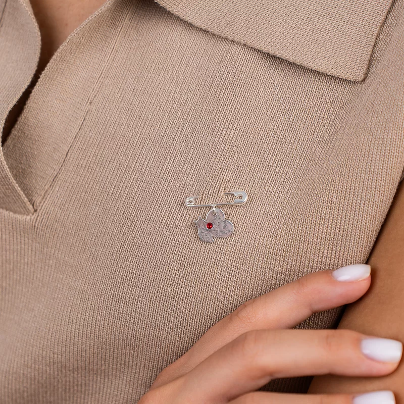 Brosa Ac de siguranta - Magie de Mamaruta –  Argint 925 - Cristal Swarovski picture - 2