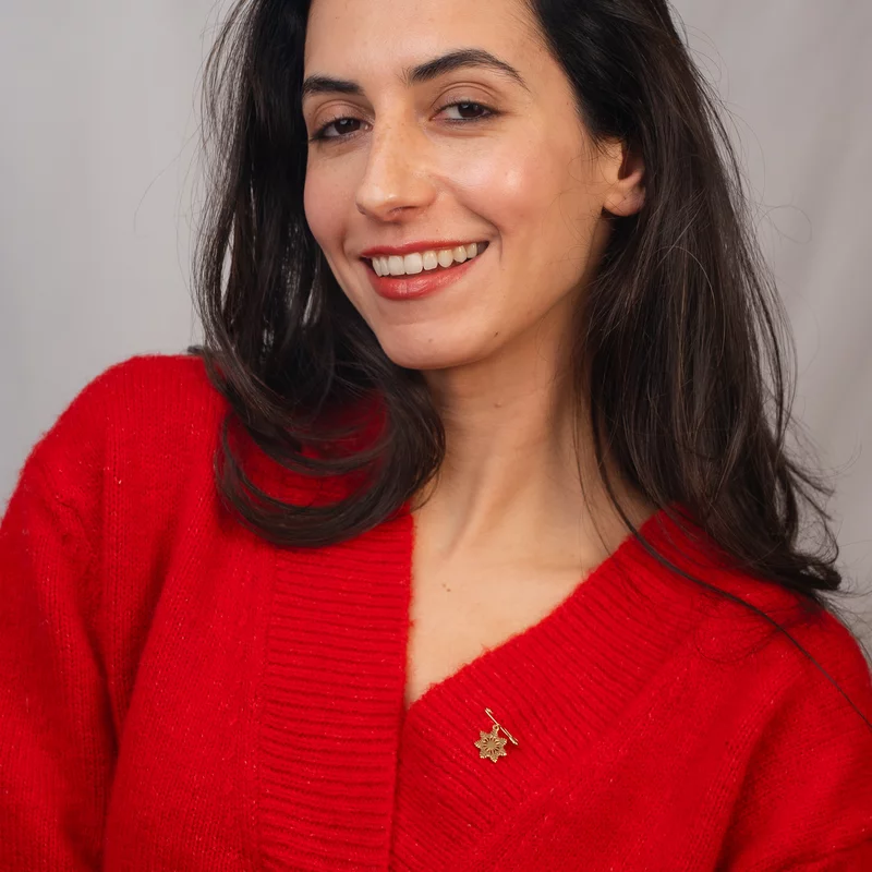 Brosa Ac de siguranta - Pandantiv Fulg de nea – Argint 925  placat cu Aur Galben 18K picture - 2