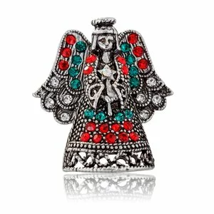 Brosa Ingeras de Craciun, argintie