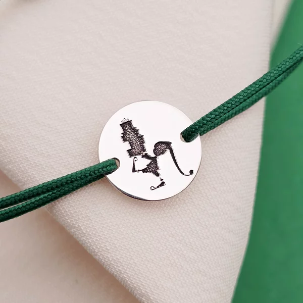 Bratara Craciun - Ajutorul Mosului - Argint 925, snur reglabil diverse culori