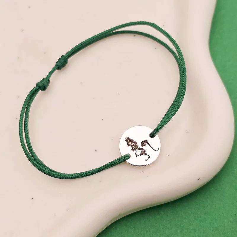 Bratara Craciun - Ajutorul Mosului - Argint 925, snur reglabil diverse culori picture - 3