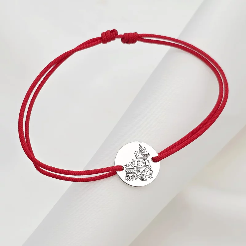 Bratara Craciun - Am plecat sa colindam - Argint 925, snur reglabil diverse culori picture - 2