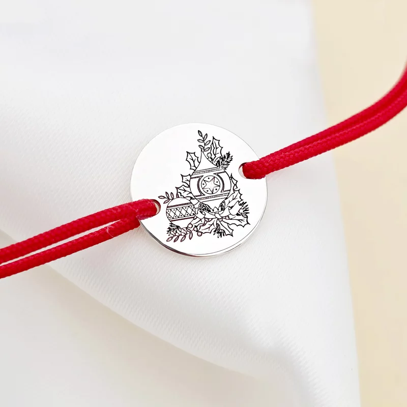 Bratara Craciun - Am plecat sa colindam - Argint 925, snur reglabil diverse culori picture - 3