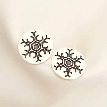 Cercei Craciun - Afara ninge linistit - Argint 925, surub