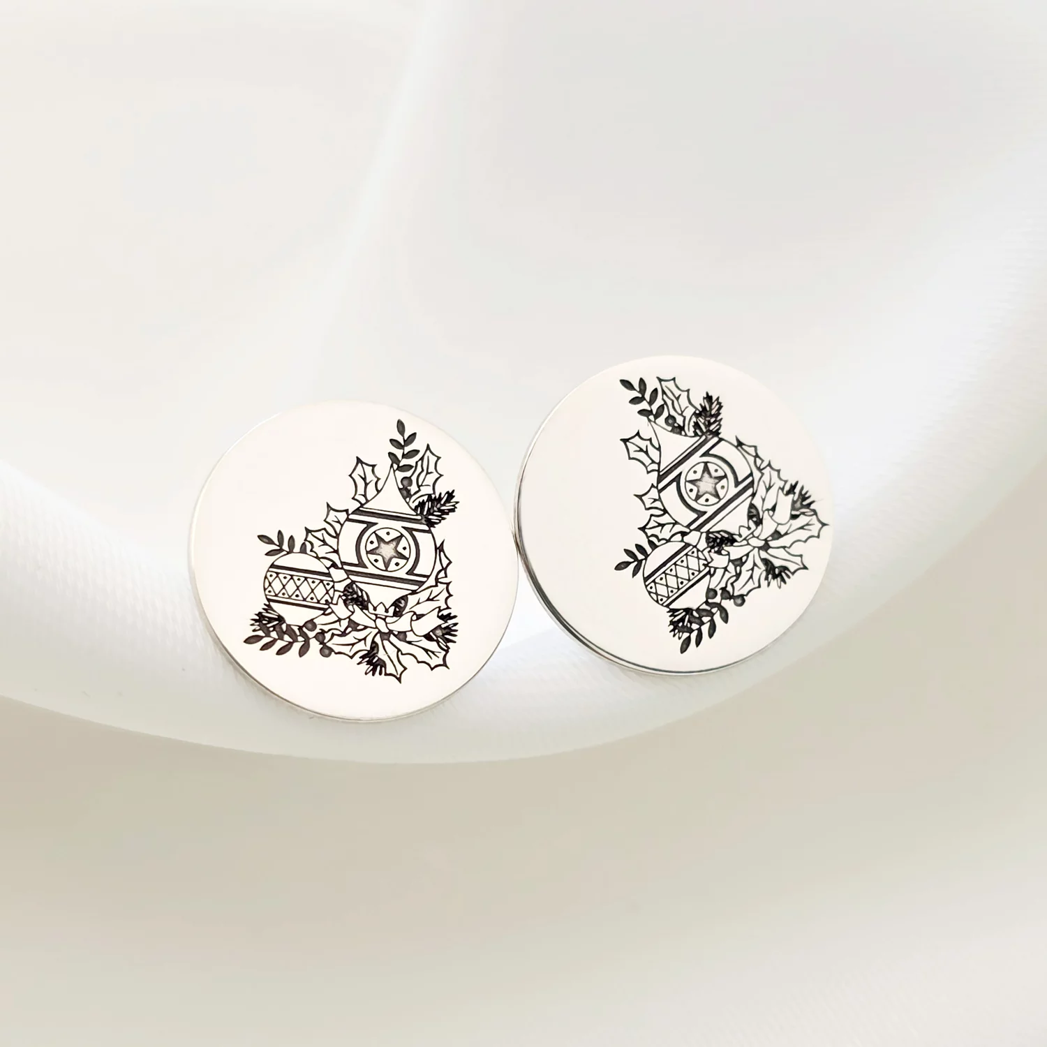 Cercei Craciun - Am plecat sa colindam - Argint 925, surub