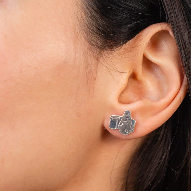 Cercei Argint 925 - Aparat foto, 12 x 12 mm picture - 2
