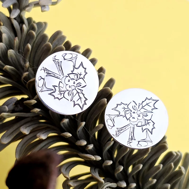 Cercei Craciun - Clinchet de clopotei - Argint 925, surub picture - 1