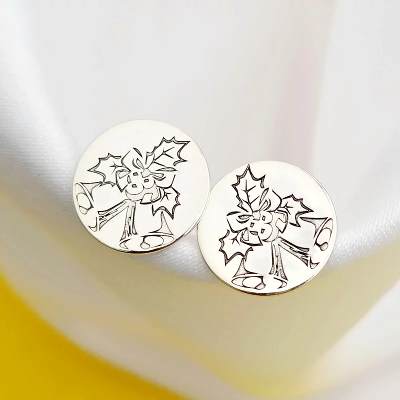 Cercei Craciun - Clinchet de clopotei - Argint 925, surub picture - 2