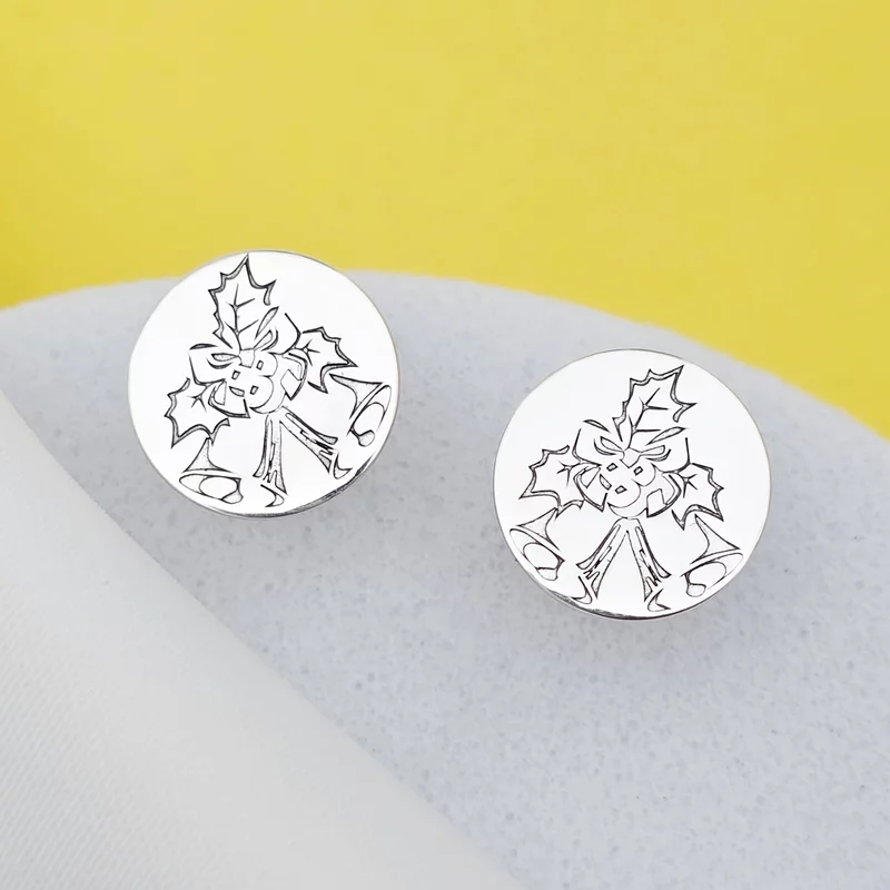 Cercei Craciun - Clinchet de clopotei - Argint 925, surub picture - 3