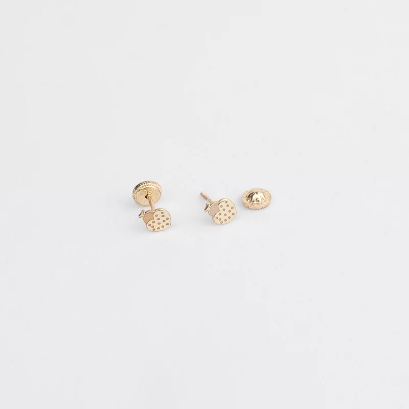 Cercei copii/bebe - Model buburuza - Aur Galben 9K - Inchizatoare sigura si confortabila cu filet picture - 2