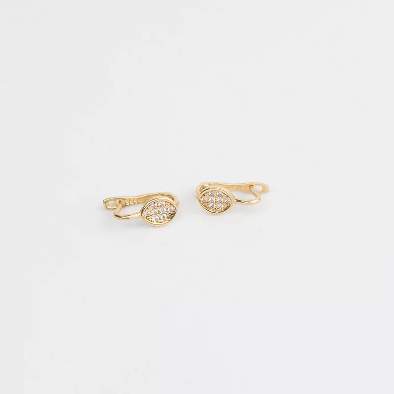 Cercei copii/bebe - Model Happy Life - Aur Galben 14K - Cubic Zirconia - Inchizatoare sigura cu tortita picture - 3