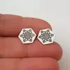 Cercei Craciun - Model Hexagon - Fulg de zapada - Argint 925 - inchidere surub