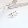 Cercei cu Diamante naturale - Pisica - Aur Alb 14K - Inchizatoare surub