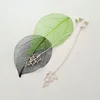 Cercei lungi frunza -  Argint 925 - Inchidere surub
