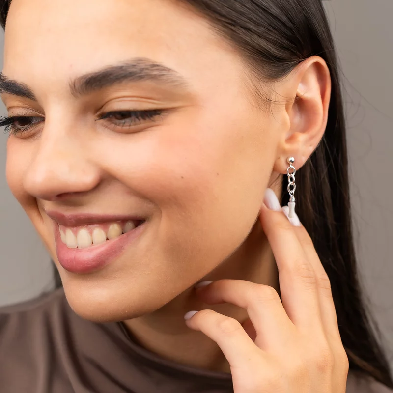 Cercei Curgatori cu Pietre Bambus – Argint 925 picture - 4