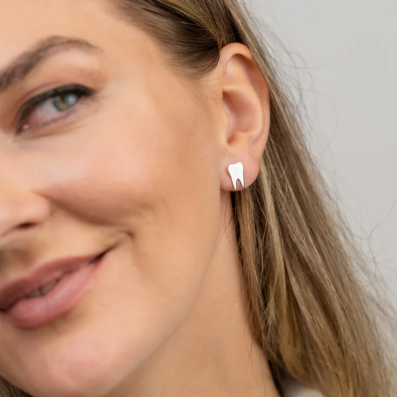 Cercei dinte - Argint 925 - inchidere surub picture - 2