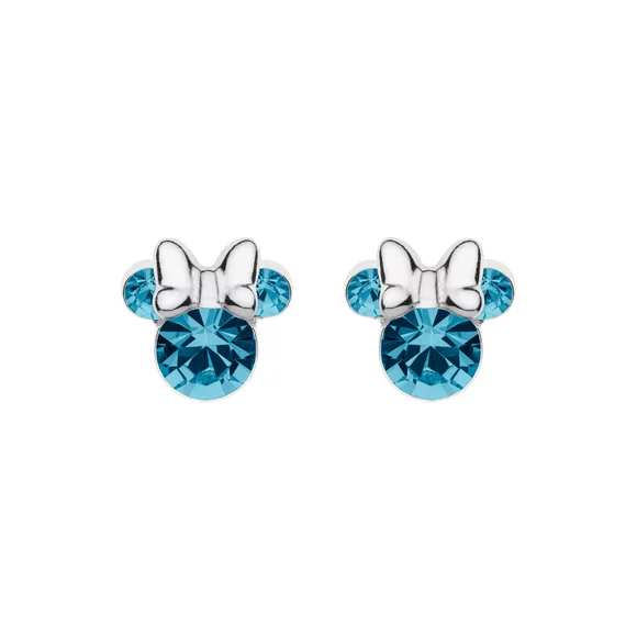 Cercei Disney Birthday Minnie Mouse luna Martie  - Argint 925 si Cristal