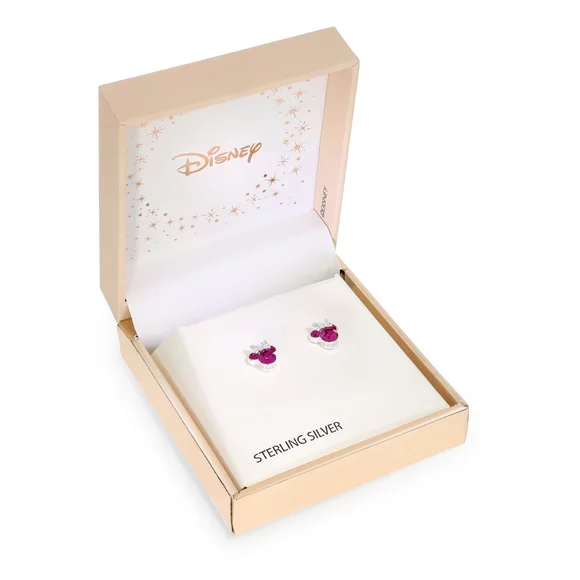 Cercei Disney Birthday Minnie Mouse luna Octombrie  - Argint 925 si Cristal