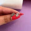 Cercei fetite cu Diamante naturale - Aur Alb 14K