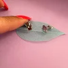 Cercei fetite cu Diamante naturale - Aur Alb 14K