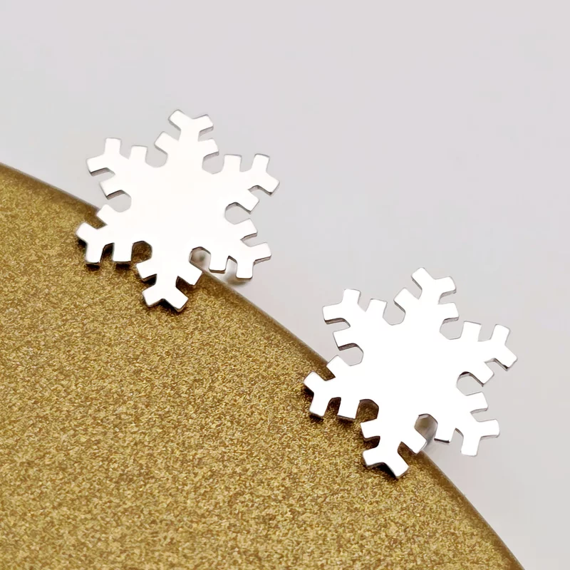 Cercei Craciun - Fulg de nea - Argint 925, surub picture - 4