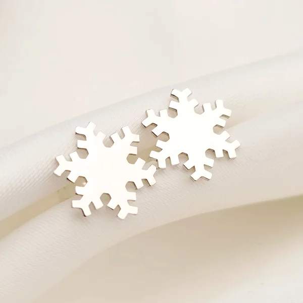 Cercei Craciun - Fulg de nea - Argint 925, surub