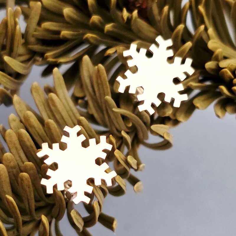 Cercei Craciun - Fulg de nea - Argint 925, surub picture - 3