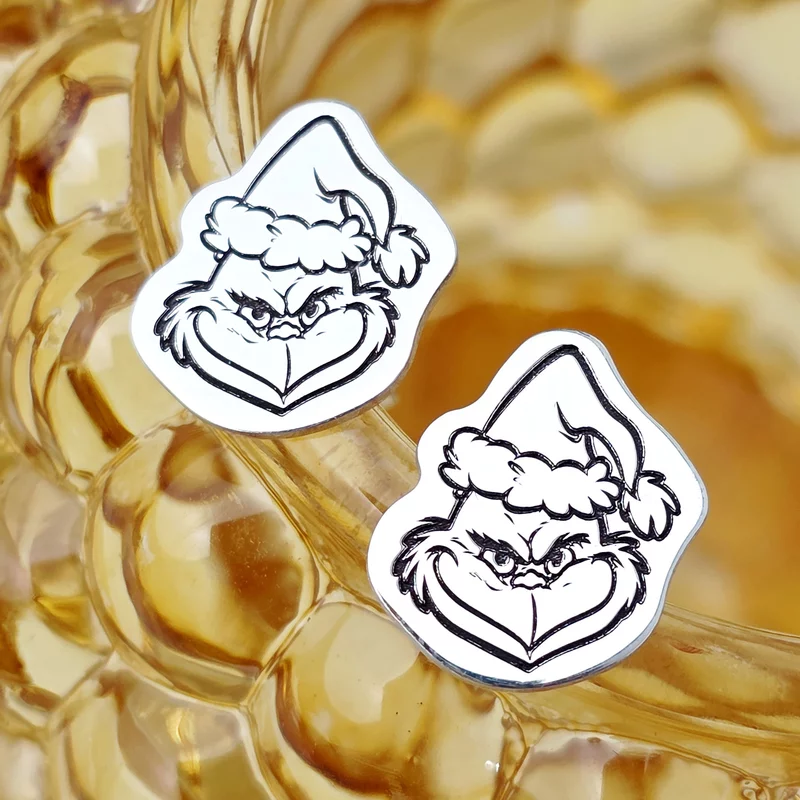 Cercei Craciun - Grinch - Argint 925, surub picture - 2