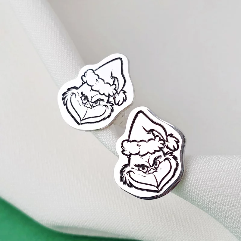 Cercei Craciun - Grinch - Argint 925, surub picture - 3