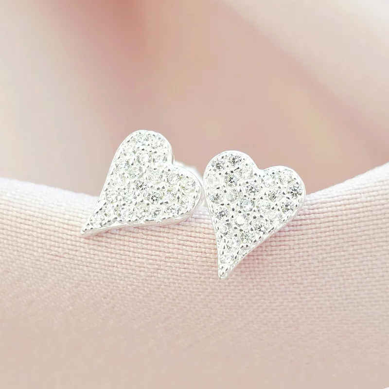 Cercei Sparkle Heart - Argint & Zirconia picture - 3