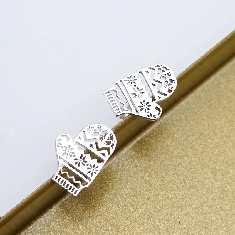 Cercei Manusa de iarna cu decupaje - Argint 925 picture - 3