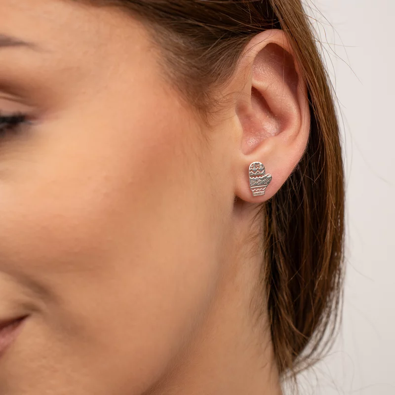 Cercei Manusa de iarna cu decupaje - Argint 925 picture - 2