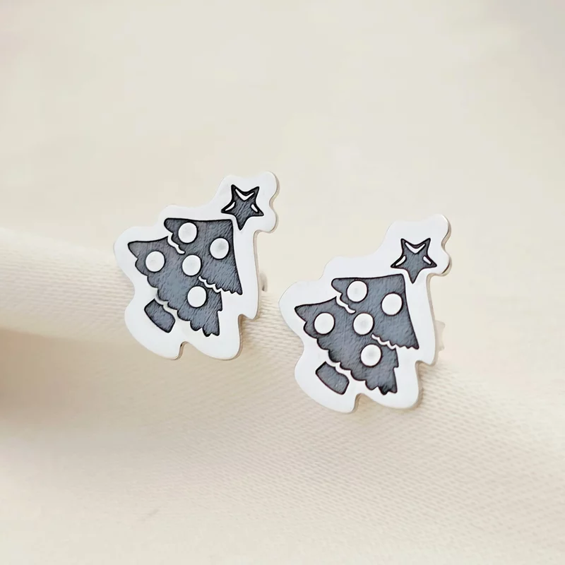 Cercei Craciun - O brad frumos - Argint 925, surub