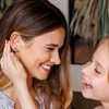 Cercei personalizati cu nume - Model Inima Mama si Fiica - Argint 925 - Inchidere surub