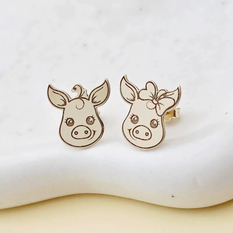 Cercei Porcusori - Aur Galben 14K - inchidere surub picture - 3