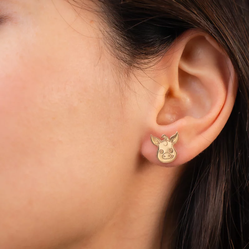 Cercei Porcusori - Aur Galben 14K - inchidere surub picture - 2