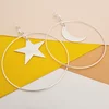 Cercei rotunzi BIG HOOPS cu simboluri mixte - Argint 925 - Inchizatoare surub