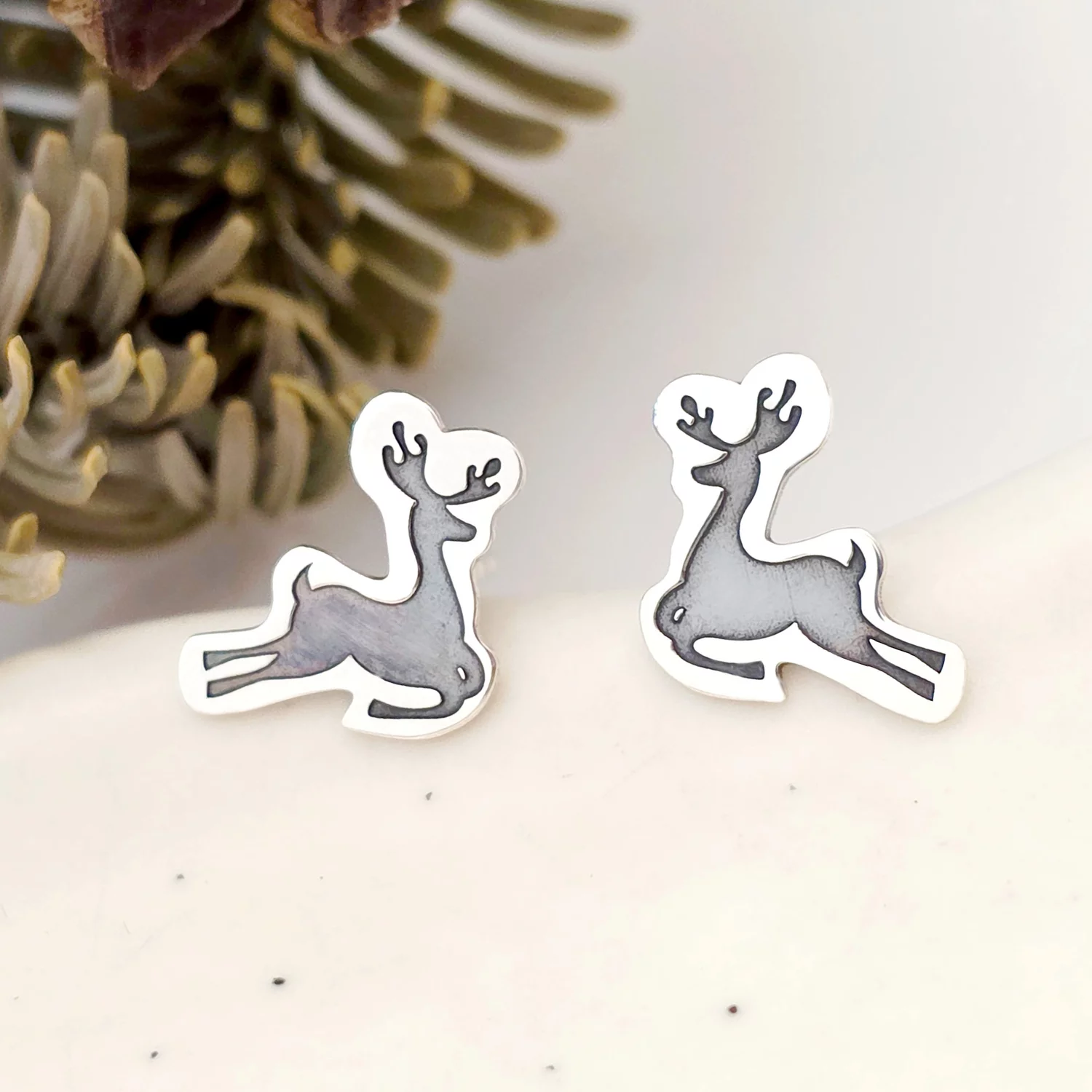 Cercei Craciun - Rudolf - Argint 925, surub