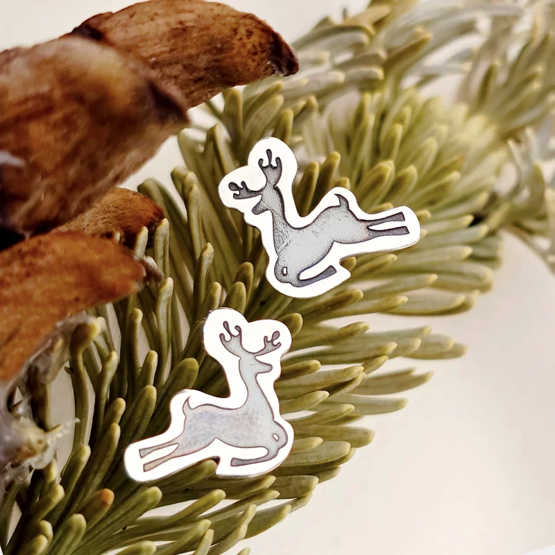 Cercei Craciun - Rudolf - Argint 925, surub picture - 3