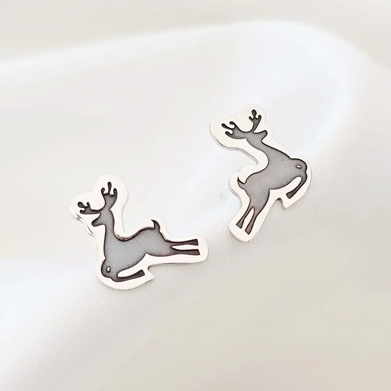 Cercei Craciun - Rudolf - Argint 925, surub picture - 4