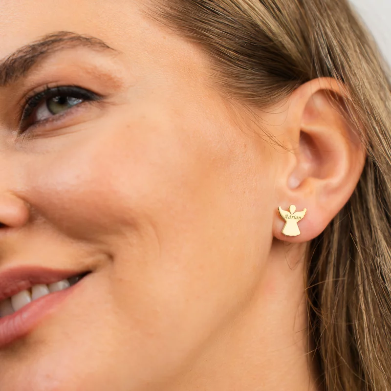 Cercei - Silueta ingeras - Argint 925 placat cu Aur 18K picture - 2