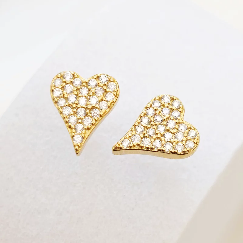 Cercei Sparkle Heart - Argint 925 placat cu Aur Galben 18K & Zirconia picture - 3