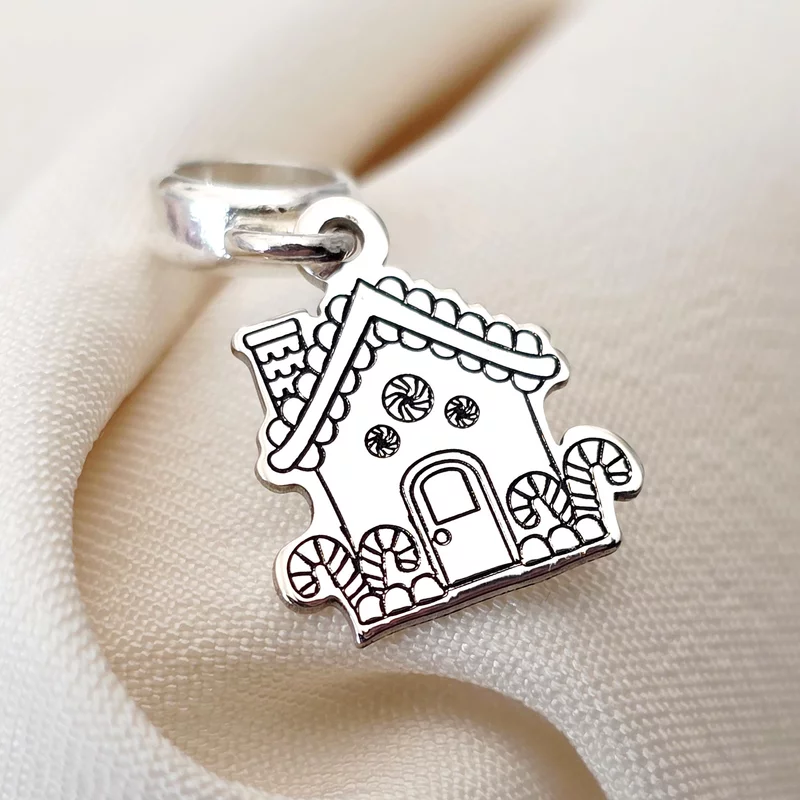 Charm personalizat Craciun - Casuta de turta dulce - Argint 925 picture - 2